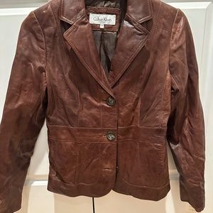 Calvin Klein Leather Jacket - Brand New